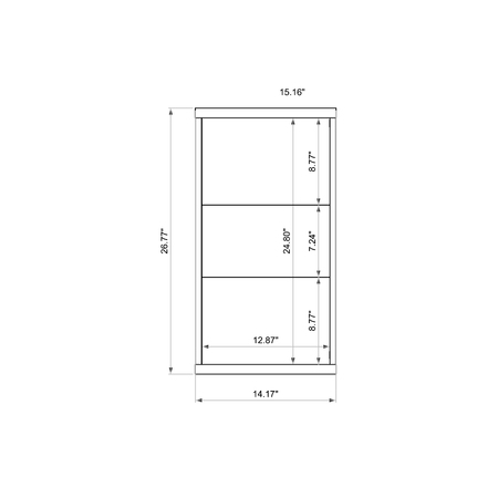 Manhattan Comfort Rectangle Marine Coffee Table in White, 26.77 W, 15.16 L, 14.17 H, MDP and MDF Top, White 14LC1